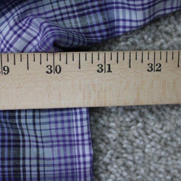 Wrangler Western Shirt Adult 3XL XXXL Purple/Black Plaid Pearl Snap Long Sleeve - Picture 10 of 12